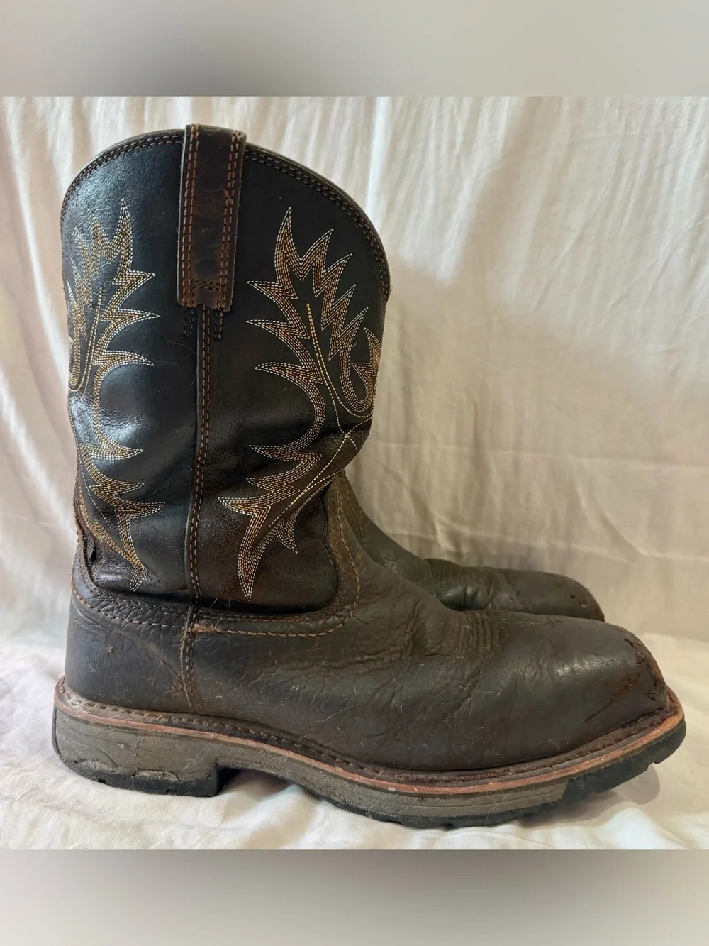 Ariat Men's US 11D WorkHog WP Square Composite Toe Work Boots Brown F2413-18